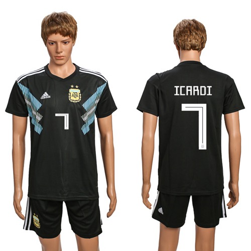 Argentina #7 Icardi Away Soccer Country Jersey
